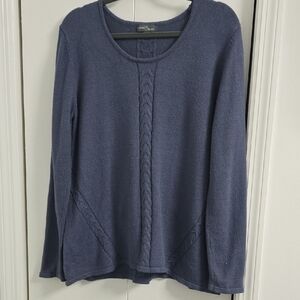 Market & Spruce Cable Knit Blue Sweater